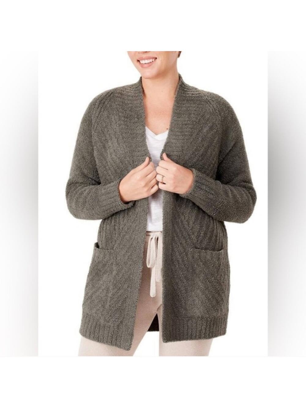 Barefoot Dreams CozyChic Directional Ribbed Cardigan Size 2X